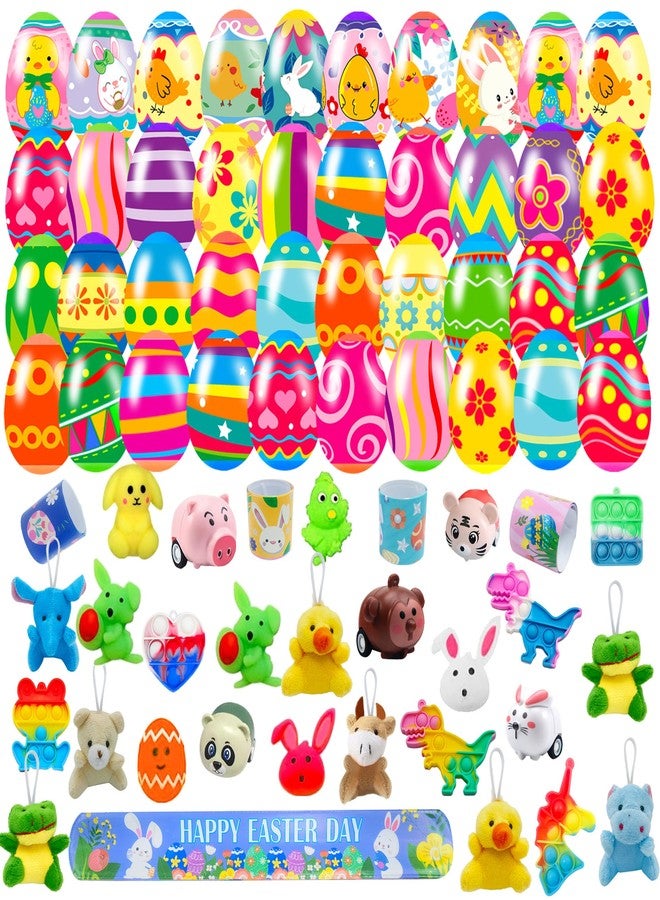 Cherislpy 32 Pack Prefilled Easter Eggs with Fidget Toys, Bright Colorful Easter Eggs Prefilled with Variety Easter Stress Toys Great for Kids Toddler Easter Basket Stuffers Party Favors Gifts - Image 1